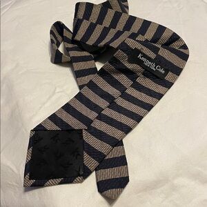 Striped Black and Tan Men's Kenneth Cole tie
